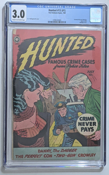Hunted #13 (#1) (Jul 1950, Fox) CGC 3.0 Bondage cover Used in SOTI