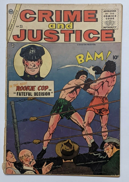 Crime And Justice #23 (Mar 1955, Charlton) Good- 1.8 1st app Rookie Cop Gerber 8