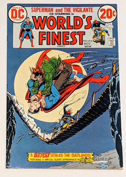 World's Finest # 214 (Nov 1972, DC) FN 6.0 Vigilante appearance Nick Cardy cover
