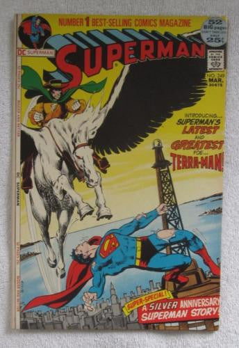 Superman #249 (Mar 1972, DC) Neal Adams 1st app Terra-Man High Grade VF/NM 9.0
