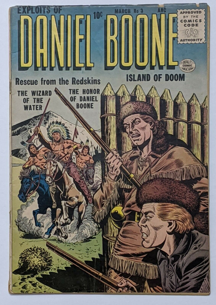 Exploits Of Daniel Boone #3 (Mar 1956, Quality) VG- 3.5