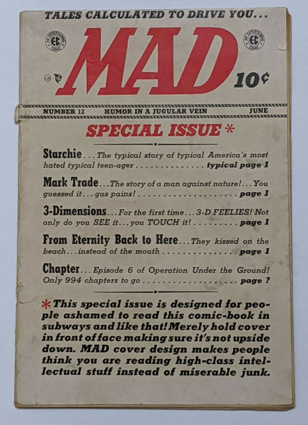 Mad #12 (Jun 1954, EC) Good+ 2.5 Wally Wood Bernie Krigstein art