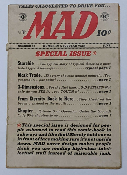 Mad #12 (Jun 1954, EC) Good+ 2.5 Wally Wood Bernie Krigstein art