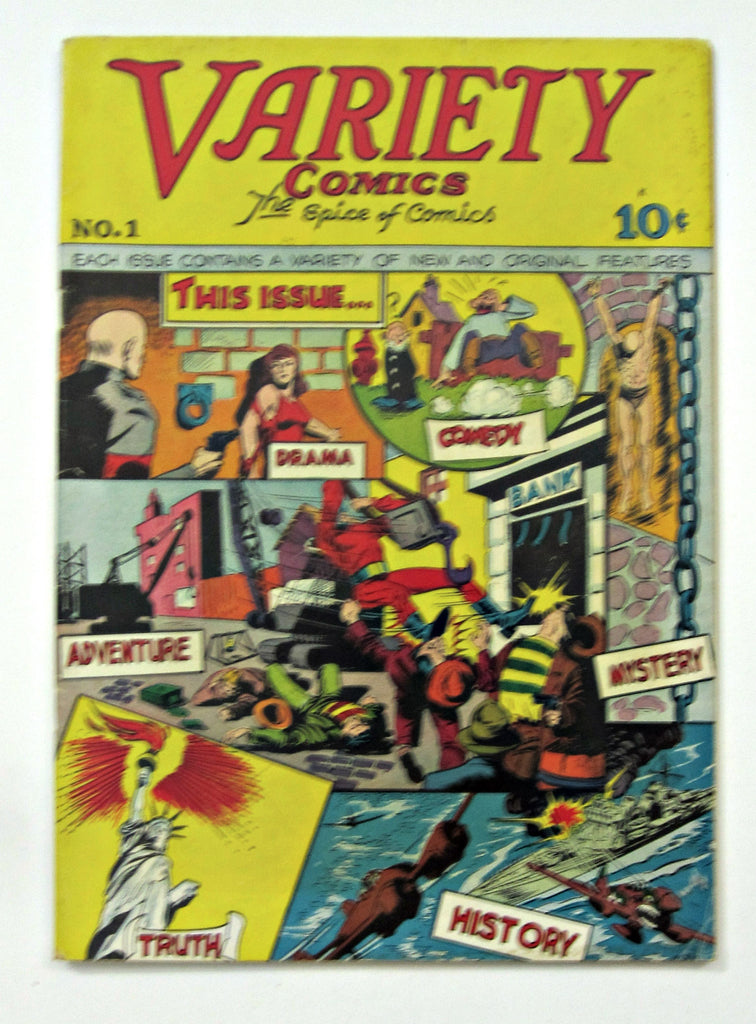 Variety Comics #1 (1944) Captain Valiant origin Bondage cover FN- 5.5