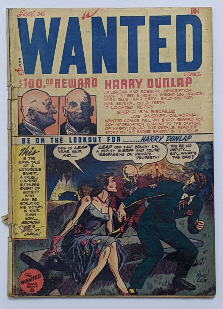 Wanted #15 (Sept 1948) Good 2.0 Mort Leav cover and art
